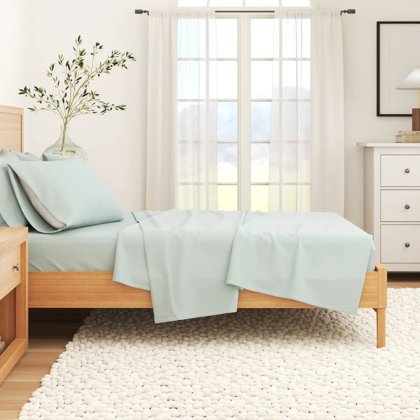 Cotton Solid Flannel Sheet - Nordic Collection from PriceLows™