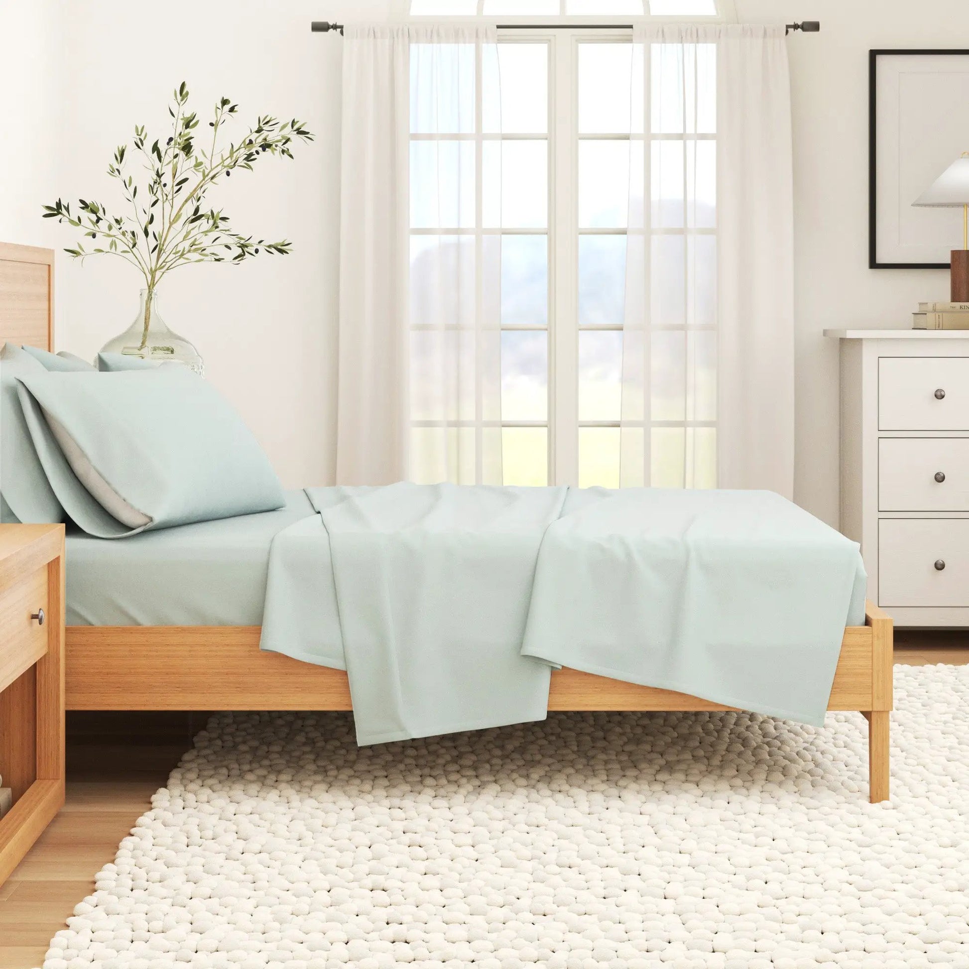 Cotton Solid Flannel Sheet - Nordic Collection from PriceLows™
