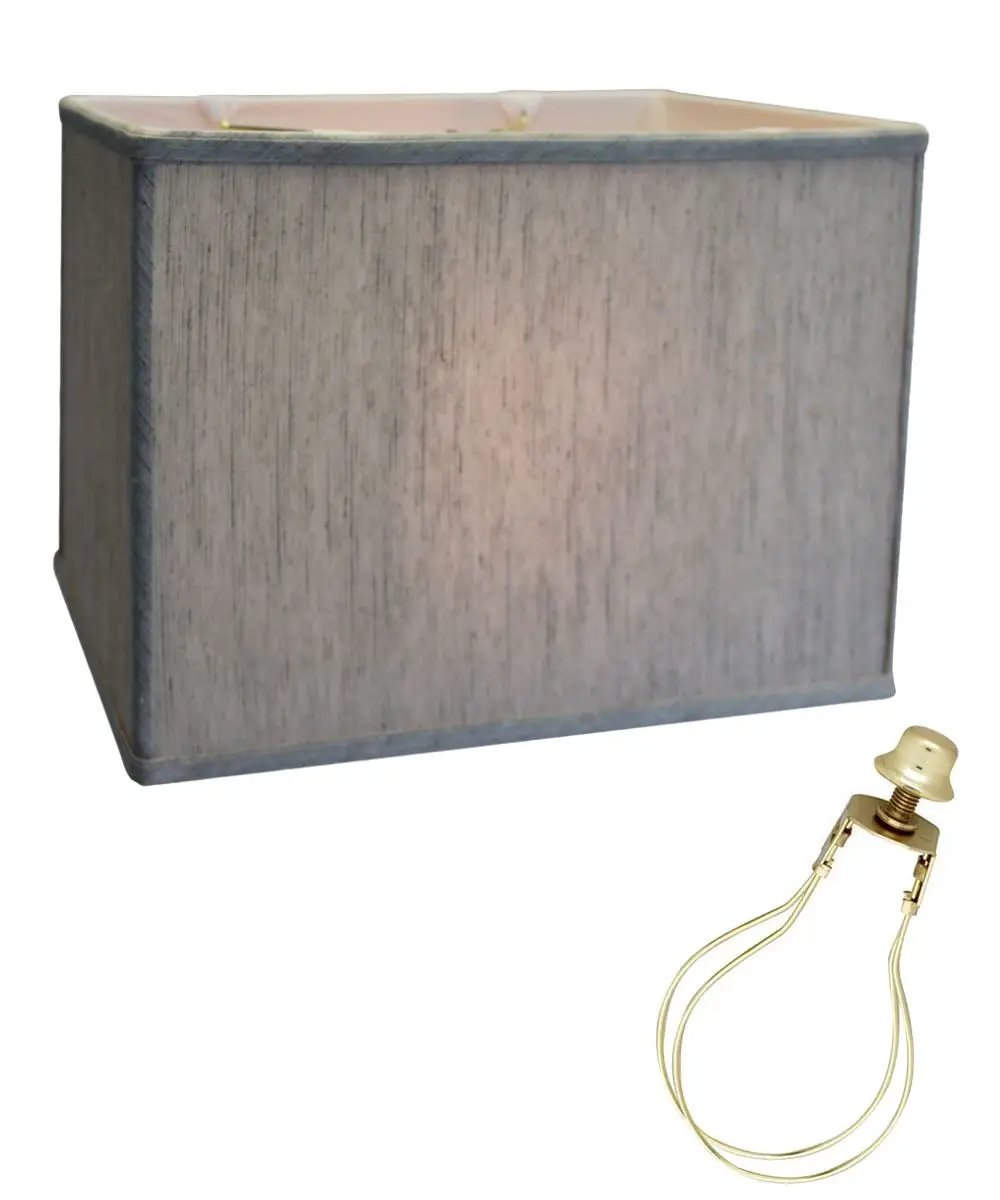 Rectangular Drum Lampshade | Clip On Fitter | Textured Oatmeal | 8X14 Size