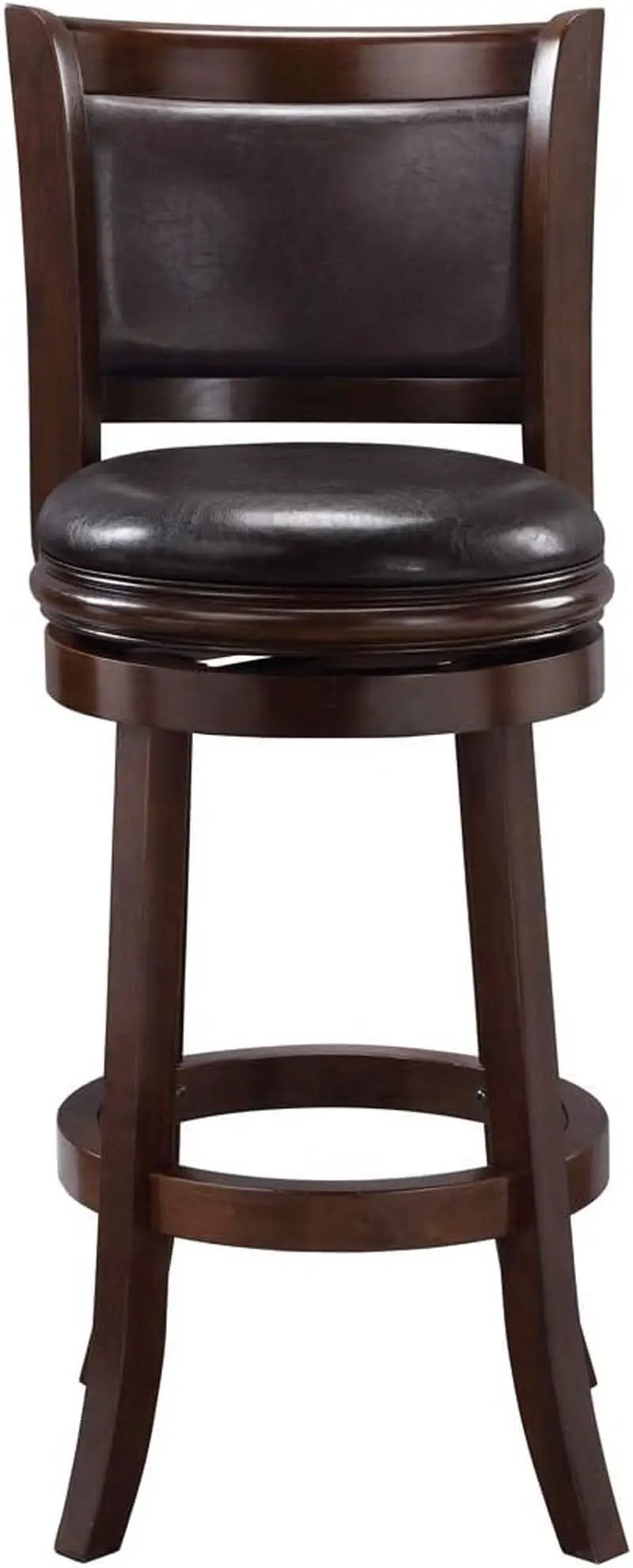Swivel Bar Stool 29 Inch Cappuccino Faux Leather Upholstery from PriceLows™