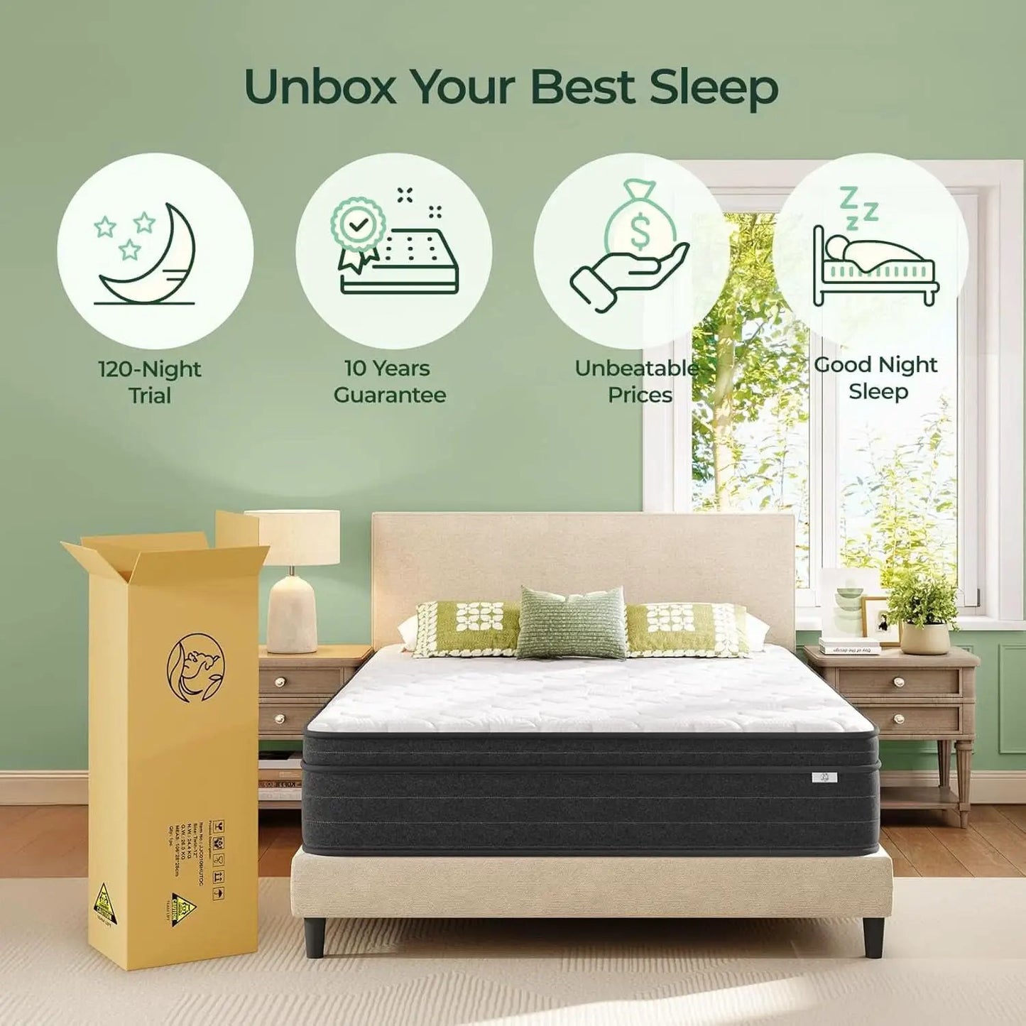 Queen Size 12 Inch Ultra Cooling Hybrid Sleep Technology Mattress from PriceLows™