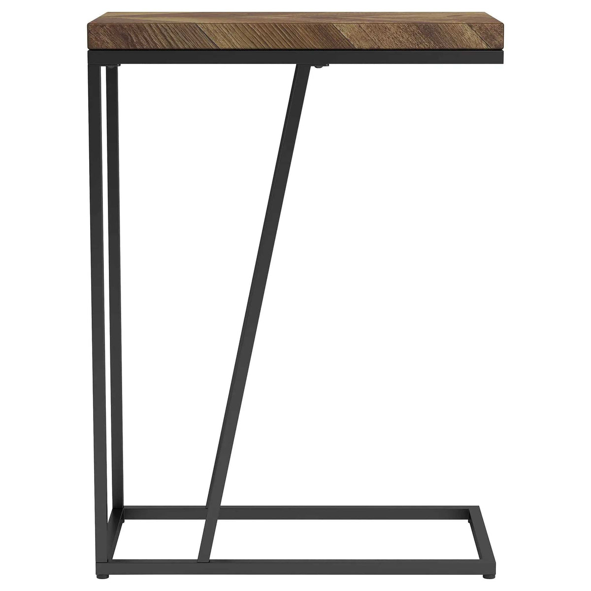 Sergio Engineered Wood C-Shaped Side Table Rustic Tobacco | 10 x 18 x 25 in | Engineered Wood & Metal | Home