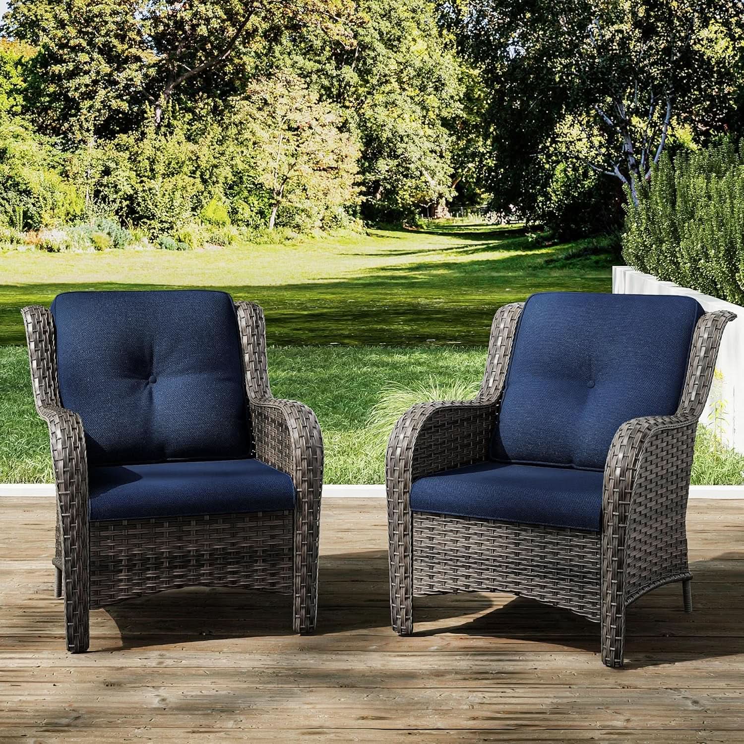 Comfortable Outdoor Wicker Chair Set with Cushions from PriceLows™