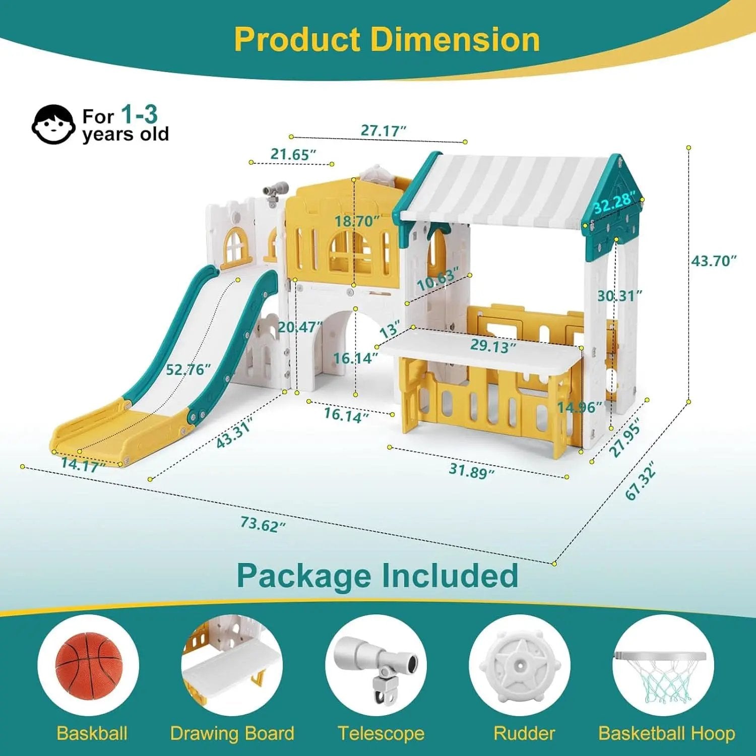 Nine In One Toddler Sliding Playground OutdoorPlayset from PriceLows™