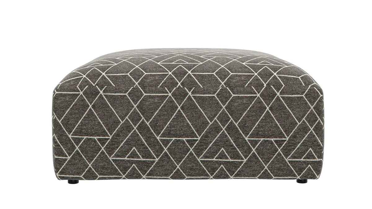 Reddington Cocktail Ottoman | 40 x 40 x 19 in | Velvet & Fabric | Umber