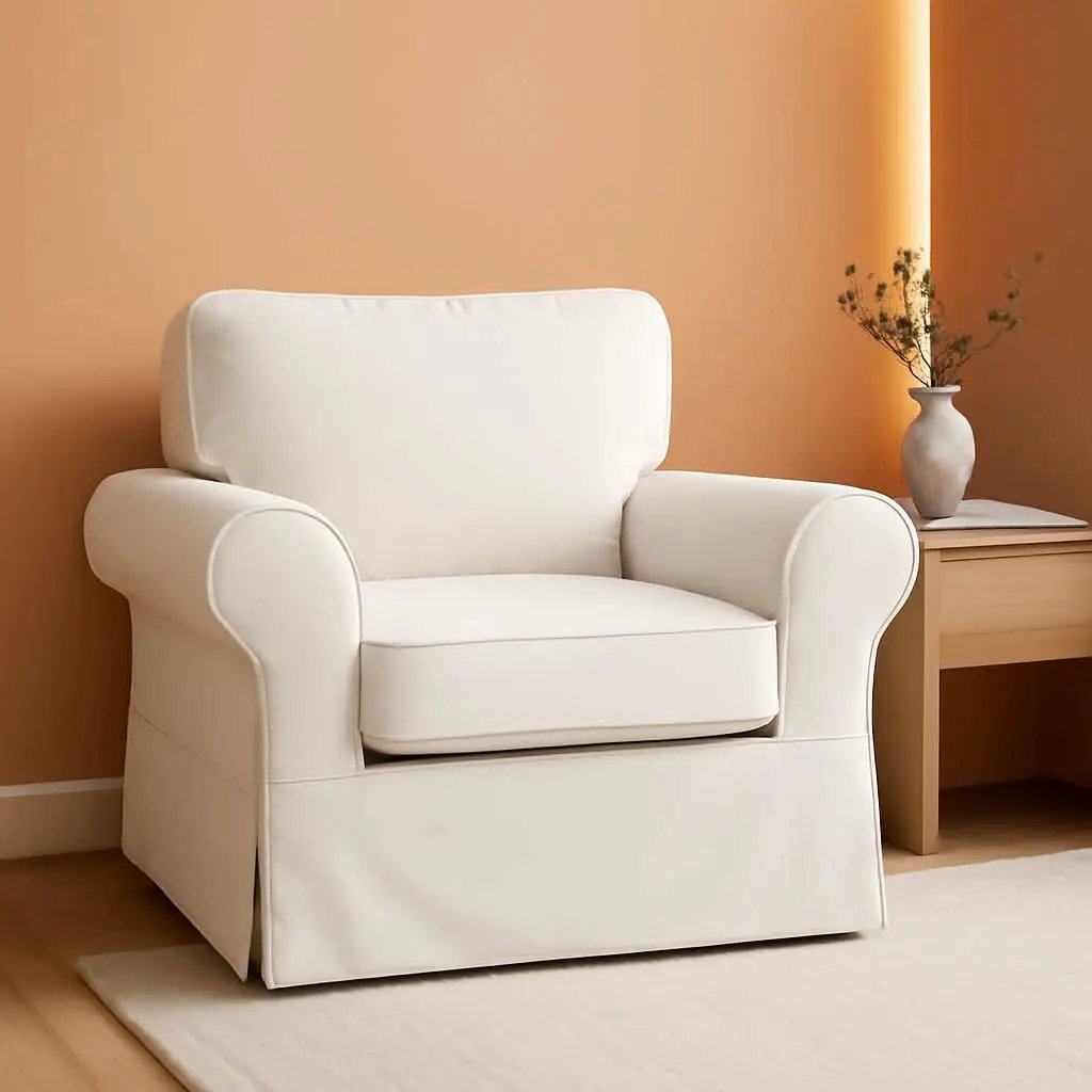 Ektorp Armchair Slipcover Cotton White Replacement Cover from PriceLows™