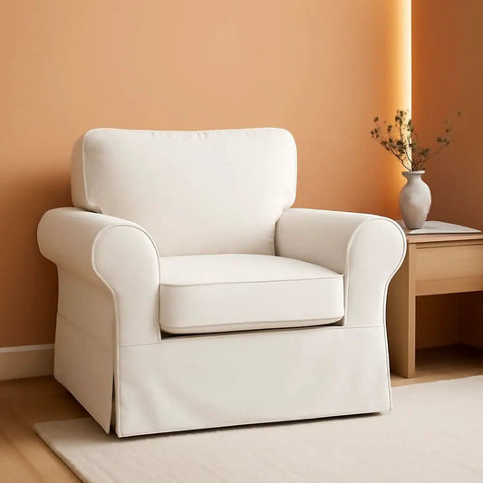 Ektorp Armchair Slipcover Cotton White Replacement Cover from PriceLows™