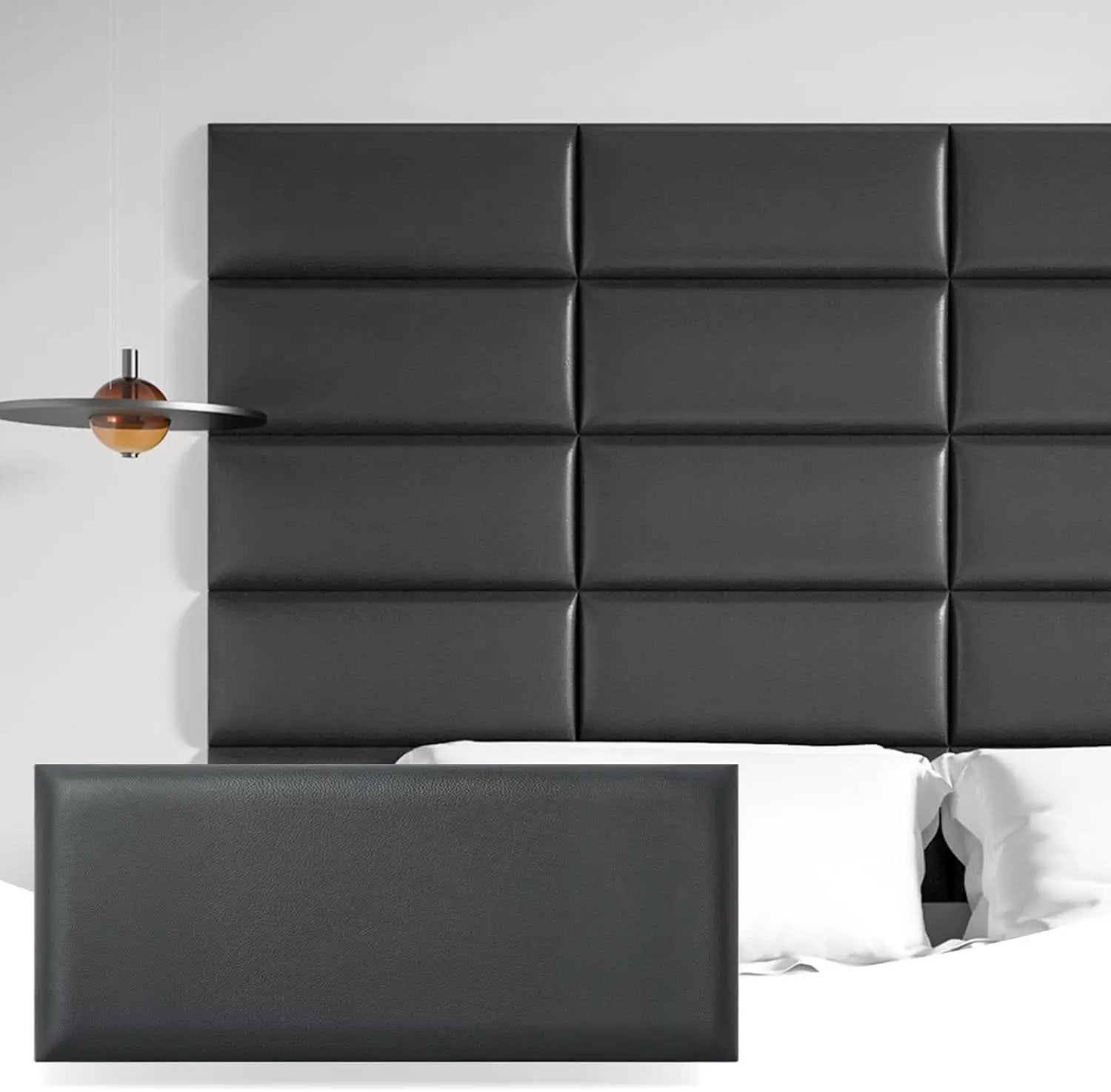 Peel And Stick Upholstered Headboard Wall Panels 12-Pack from PriceLows™