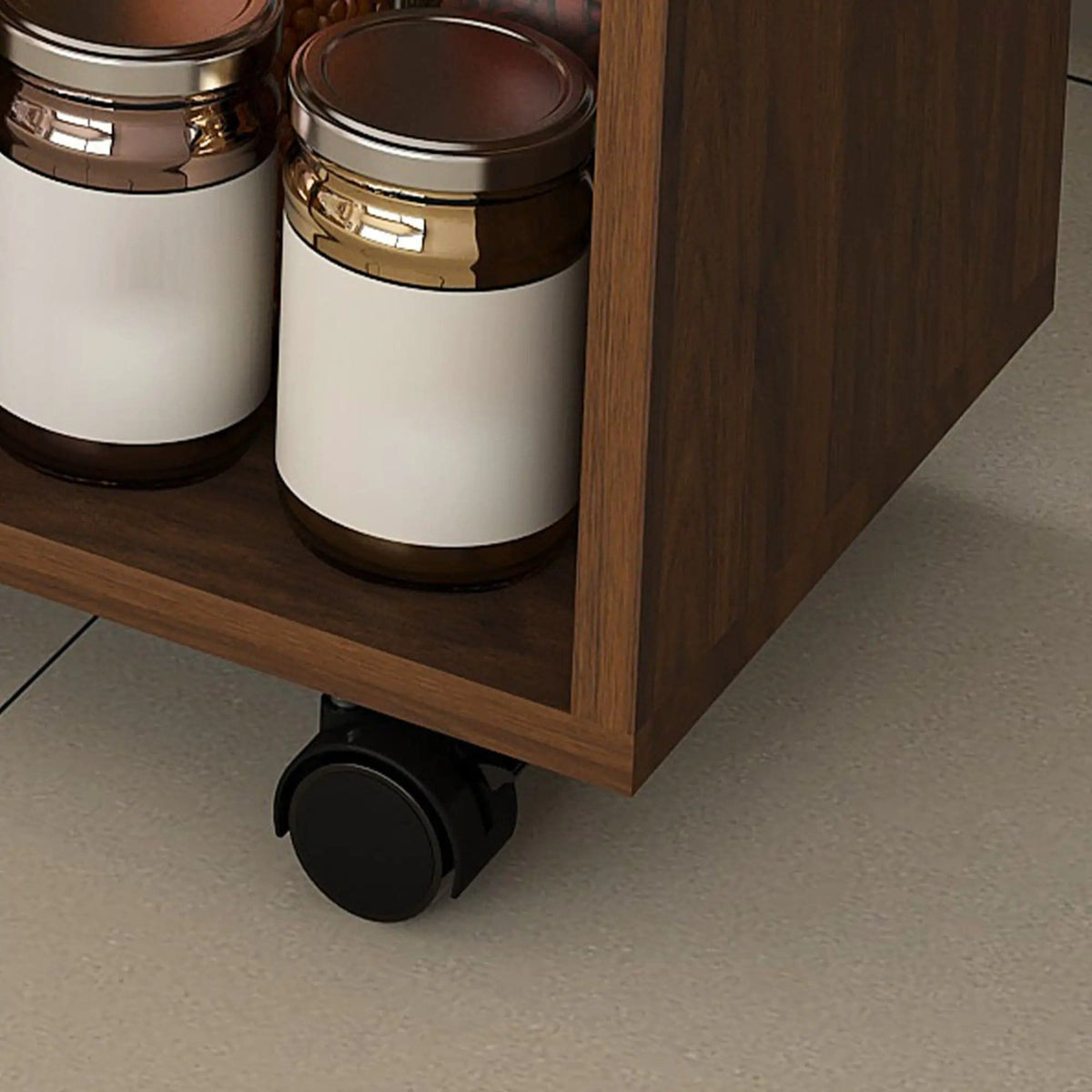 Multi Functional Folding Table With Storage Shelves And Wheels Island | 3 Pieces | Home Furniture | Home