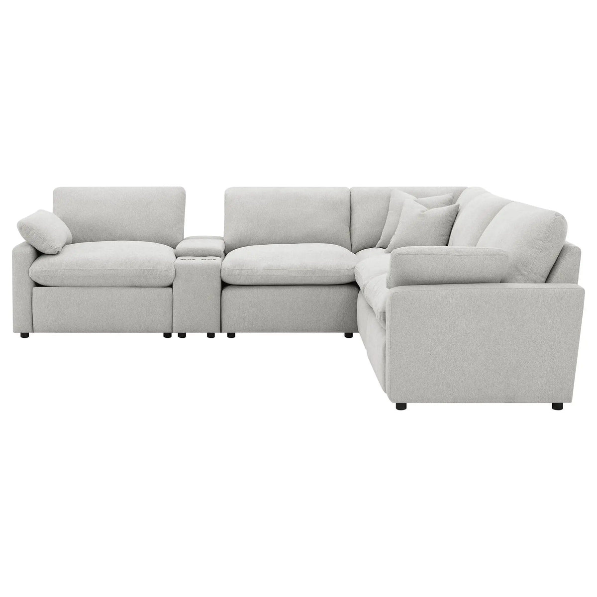Collins 6-piece Modular Power Reclining Sectional | 6-Piece Set | Engineered Wood & Polyester | Grey