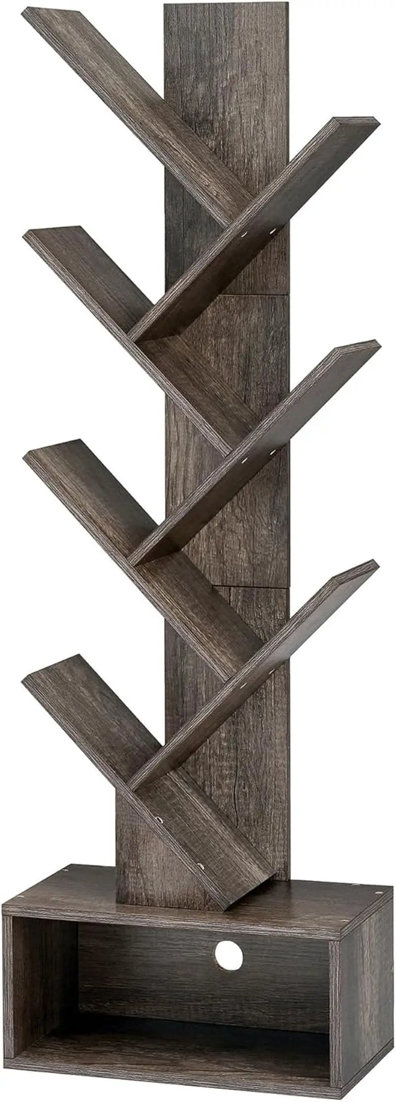 6 Tier Tree Bookshelf Bookcase With Drawer Grey Office from PriceLows™