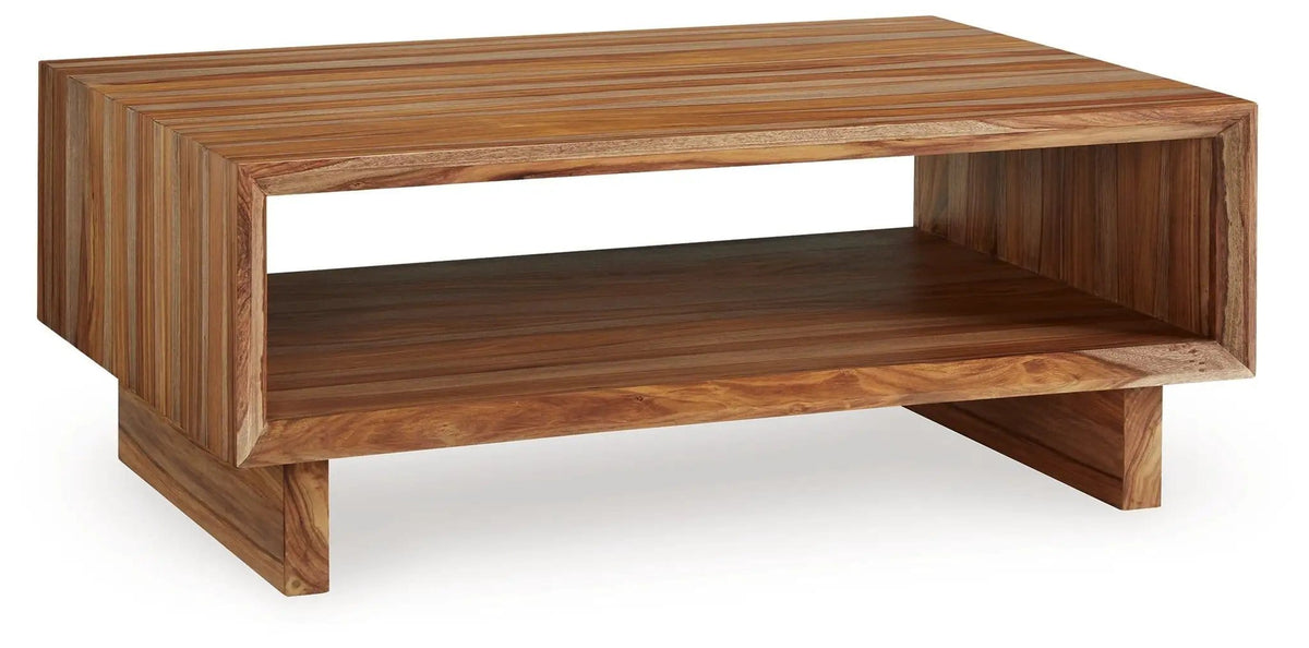 Dressonni Rectangular Cocktail Table | 46.25 x 32 x 18.25 in | Mdf & Veneer | Brown