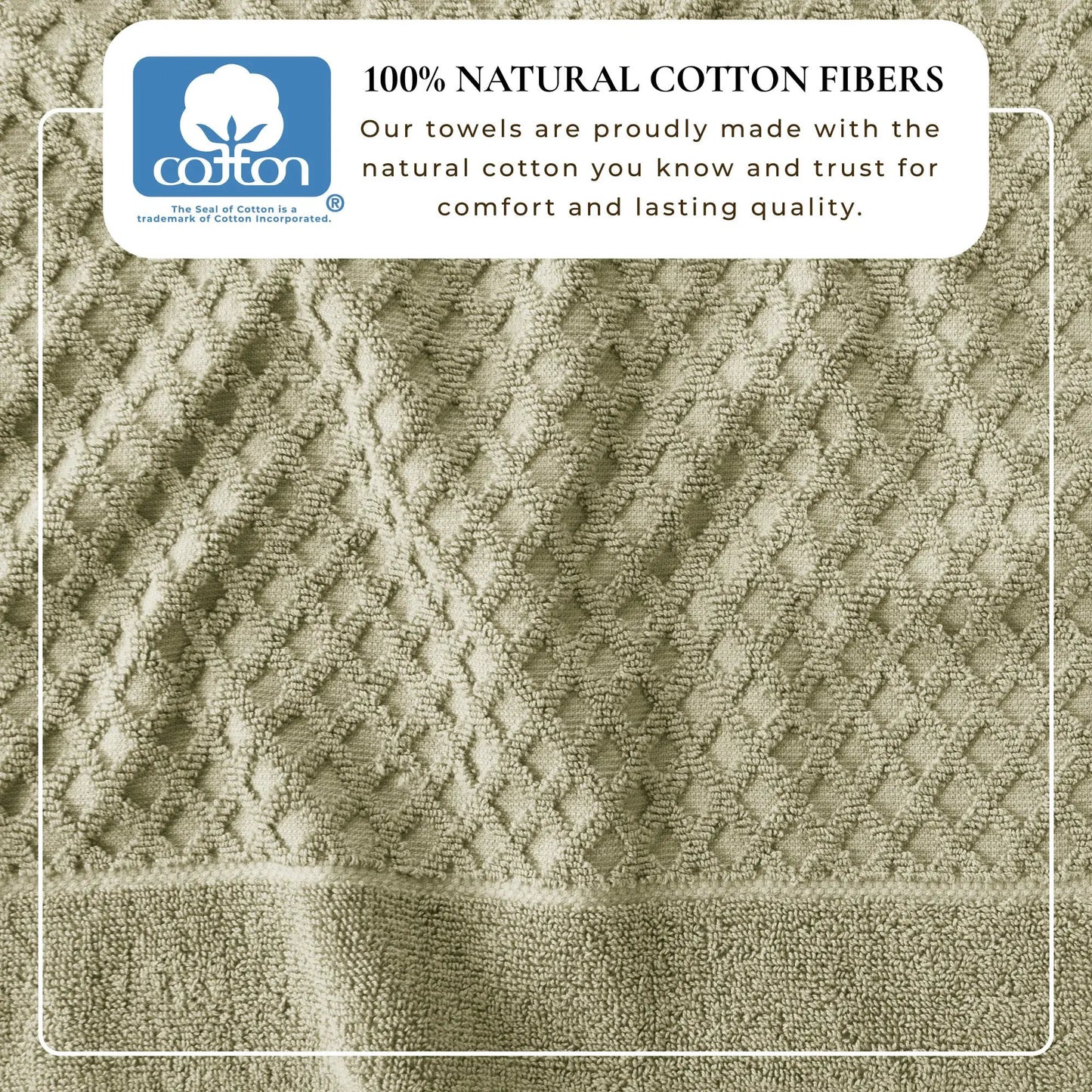 Cotton Diamond Waffle Weave Bath Towel Set - Grayson Collection from PriceLows™