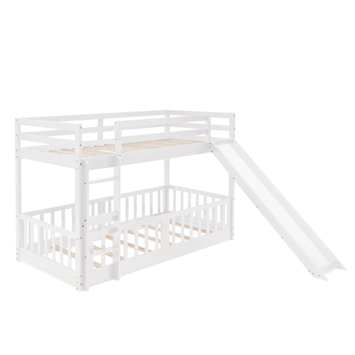 Functional Bunk Bed | Convertible Ladder And Slide | Space-Saving Design | Over Bunk Style