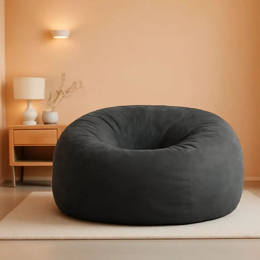 Bean Bag Chair | Memory Foam Comfort | 5ft Giant Size Lounge | Charcoal Gray Upholstery