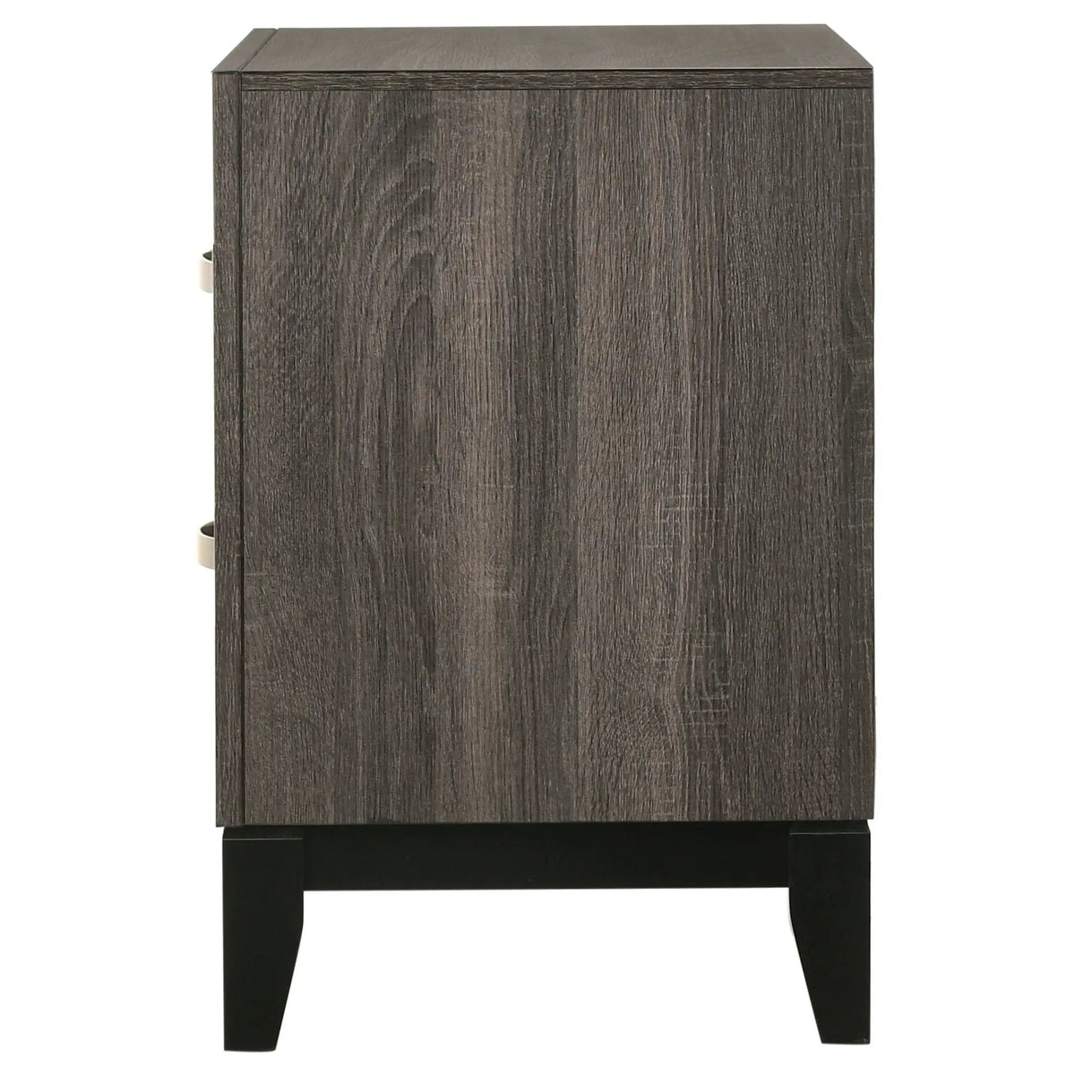 Watson 2-drawer Nightstand Grey | 23.5 x 16.25 x 24.75 in | Rubberwood & Engineered Wood | Oak