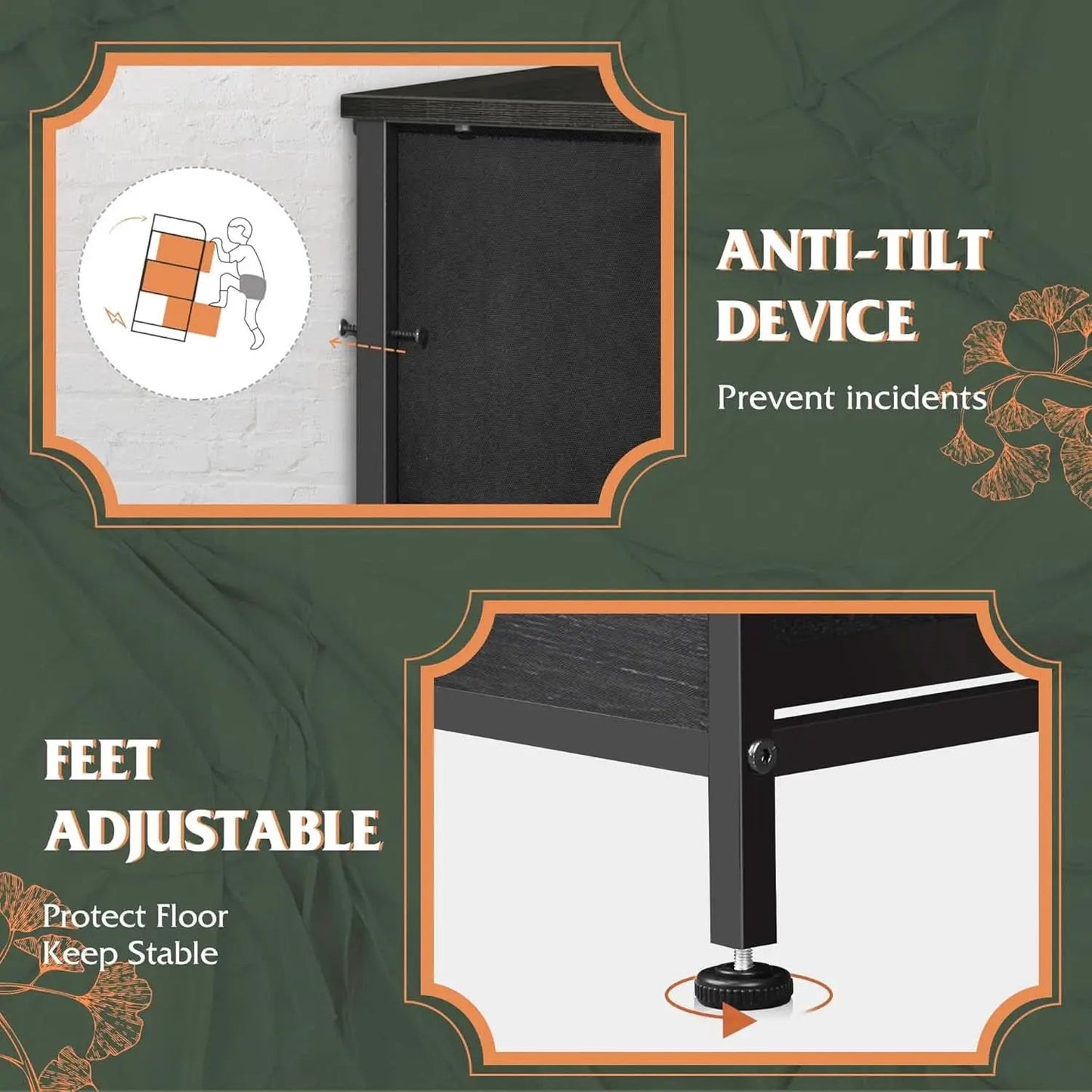 Tall Fabric Dresser With 8 Drawers In Charcoal Black Wood Grain from PriceLows™