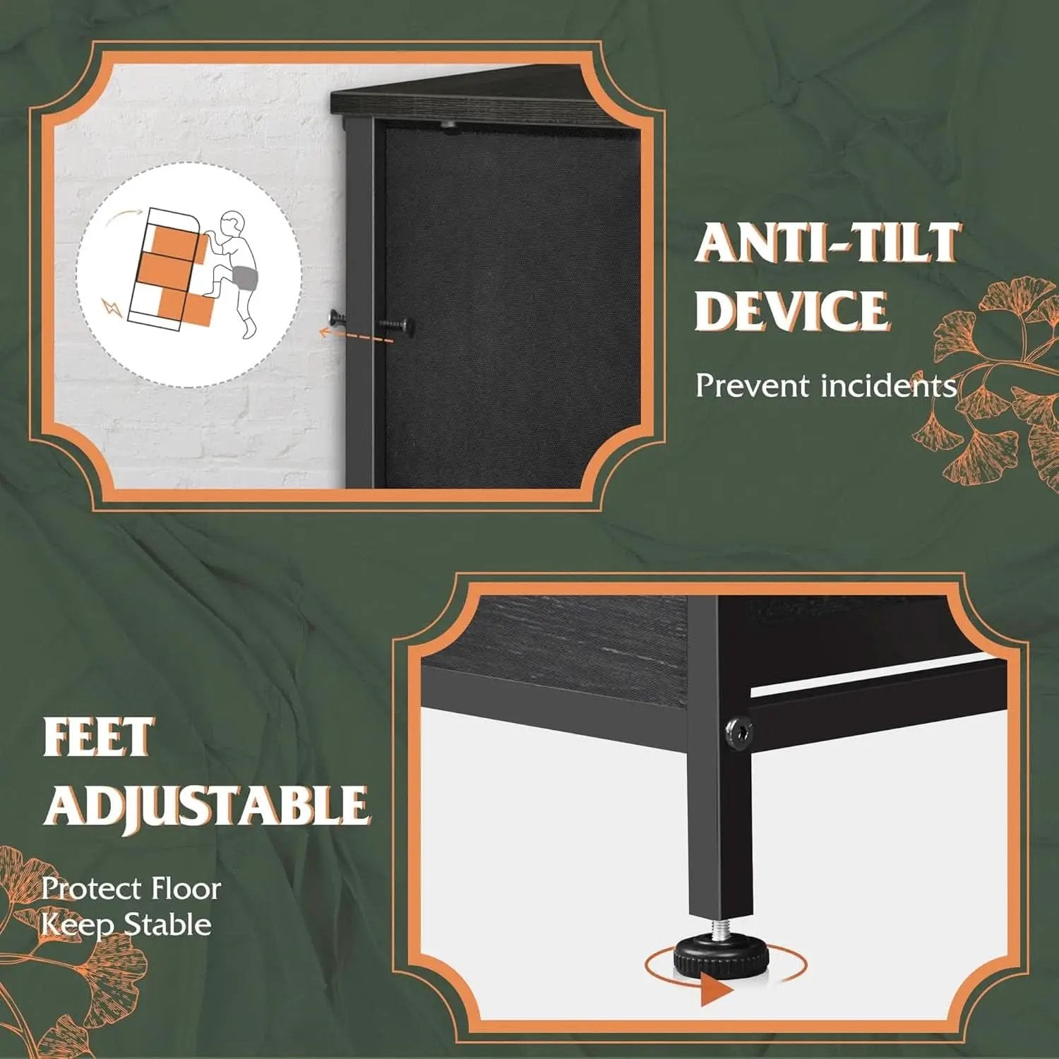 Tall Fabric Dresser With 8 Drawers In Charcoal Black Wood Grain from PriceLows™