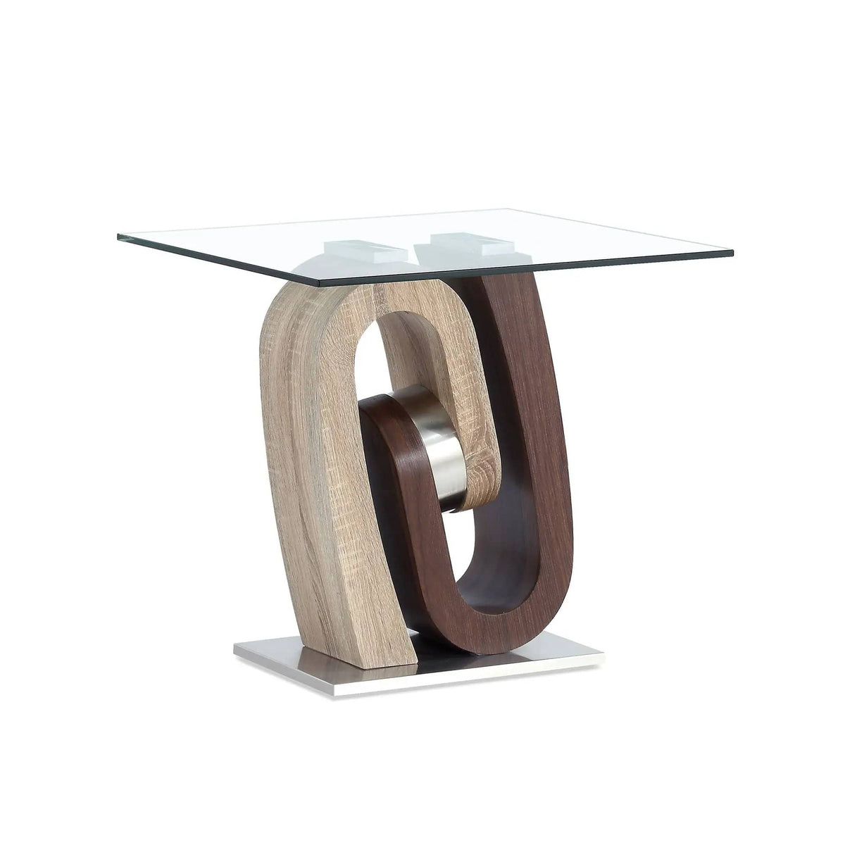 Chase End Table Contemporary Design | 2 Pieces | Solid Wood & Walnut | Living Room