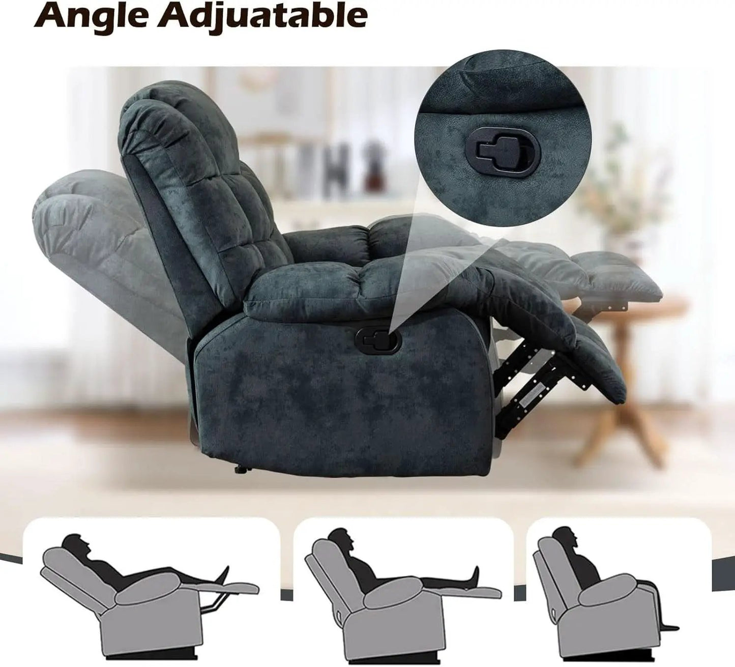 Grey Manual Reclining Living Room Set With One Seat Recliner And 3 Seat Sofa from PriceLows™