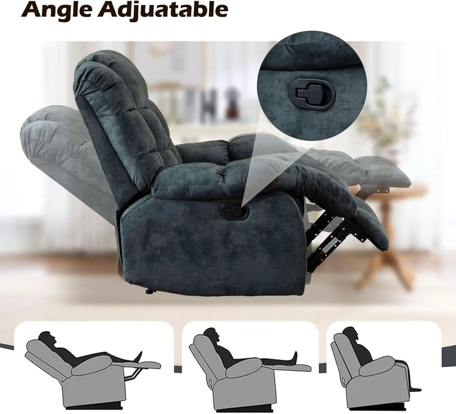 Grey Manual Reclining Living Room Set With One Seat Recliner And 3 Seat Sofa from PriceLows™