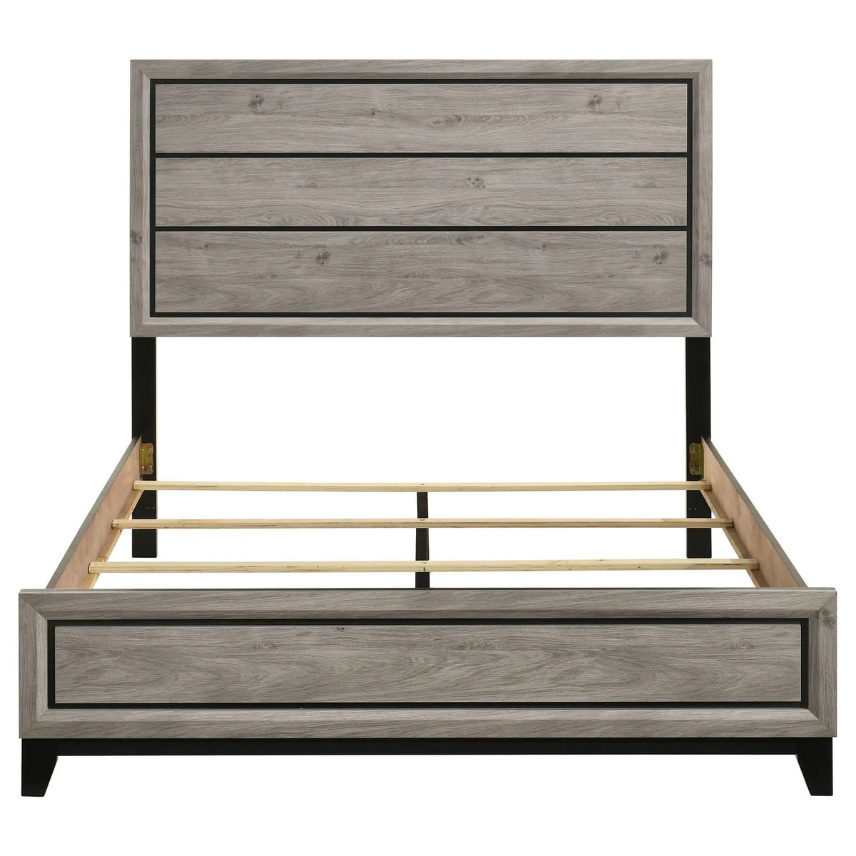 Valen Wood Queen Panel Bed Light | 63.5 x 84.5 x 56.25 in | Rubberwood & Engineered Wood | Taupe