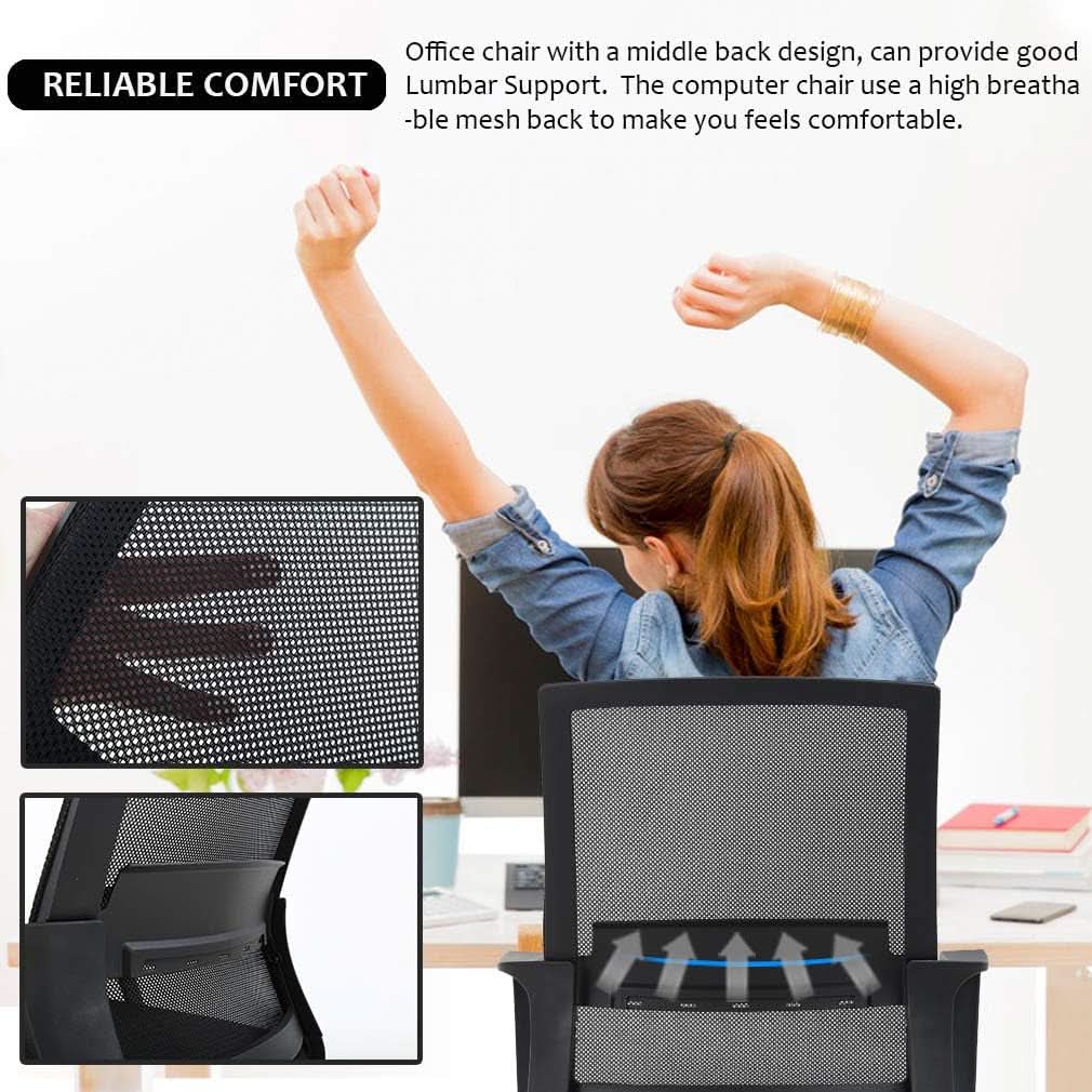 Ergonomic Mesh Office Chair With Lumbar Support Adjustable from PriceLows™