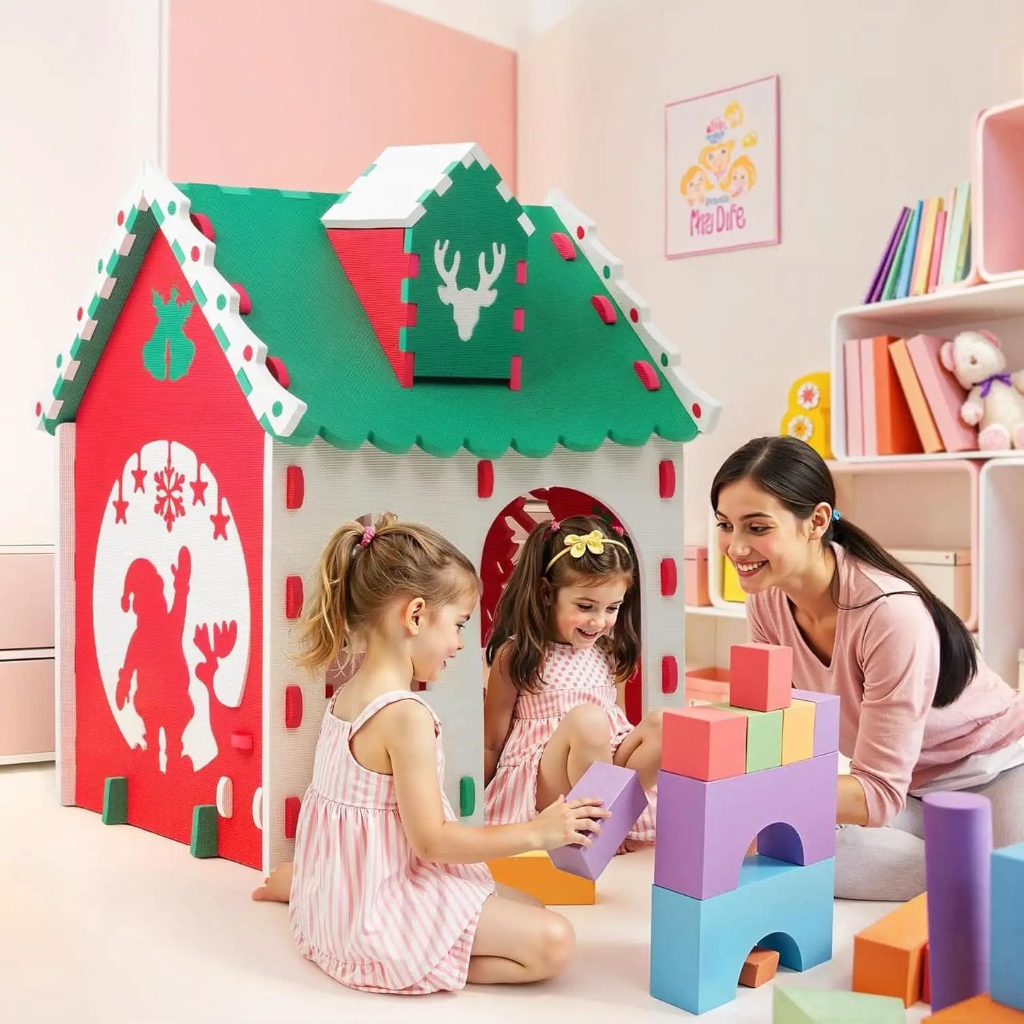 Green EVA Foam Kids Playhouse Foldable Indoor Outdoor from PriceLows™