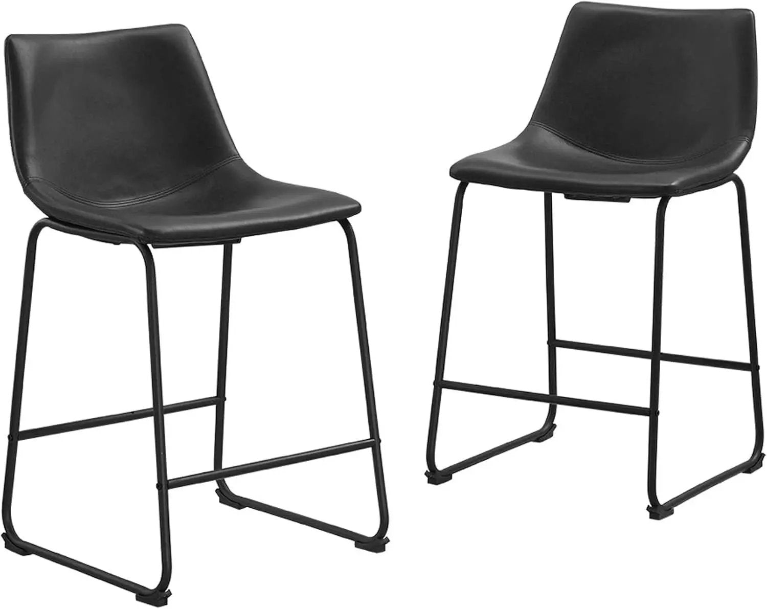 Set Of 2 Faux Leather Counter Height Stools For Kitchen from PriceLows™