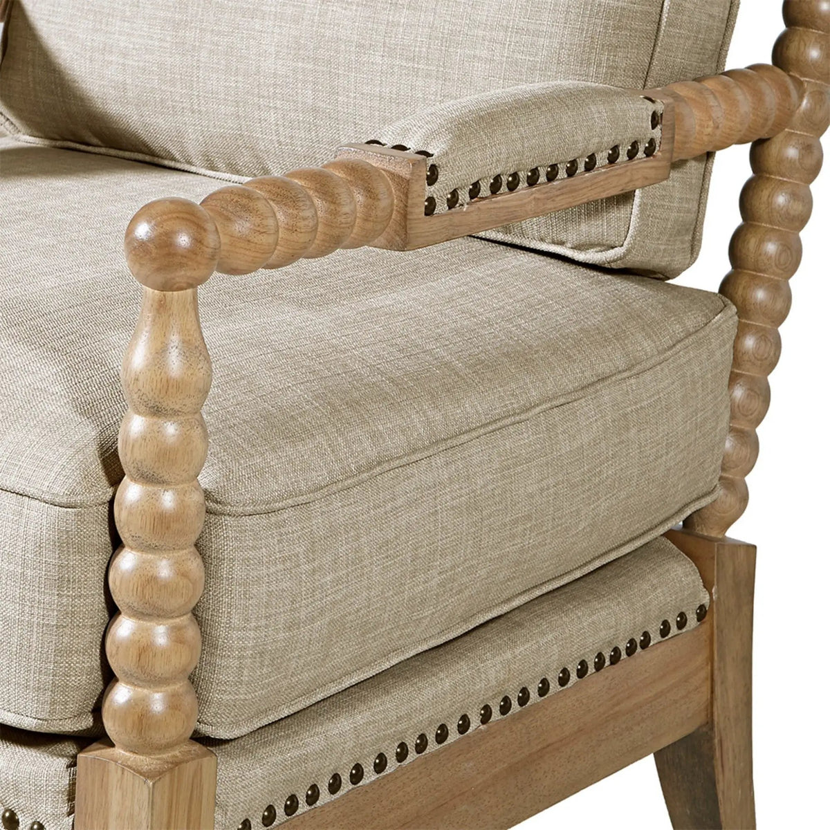 Madison Park Arm Chair | Open Back Spindle Design | Padded Armrests | Casual Style