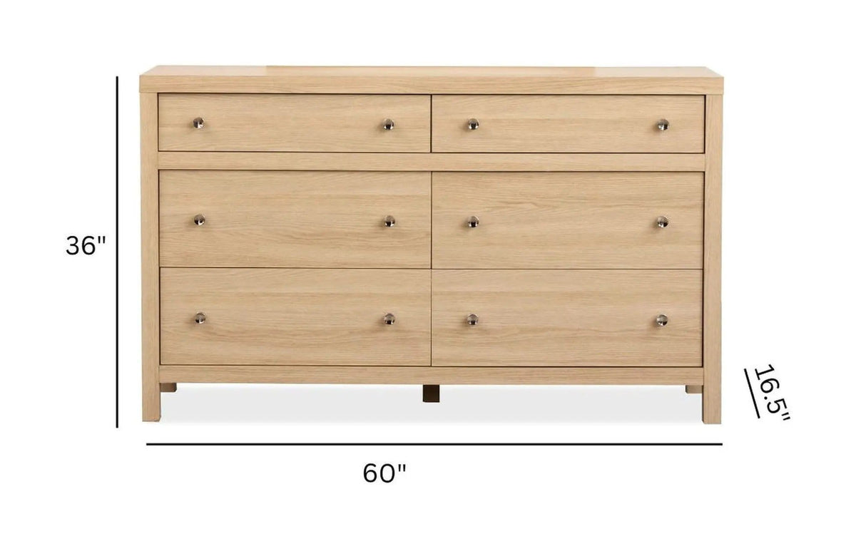 Merrifield Double Drawer Dresser | 4 Pieces | Oak Veneer | Bedroom