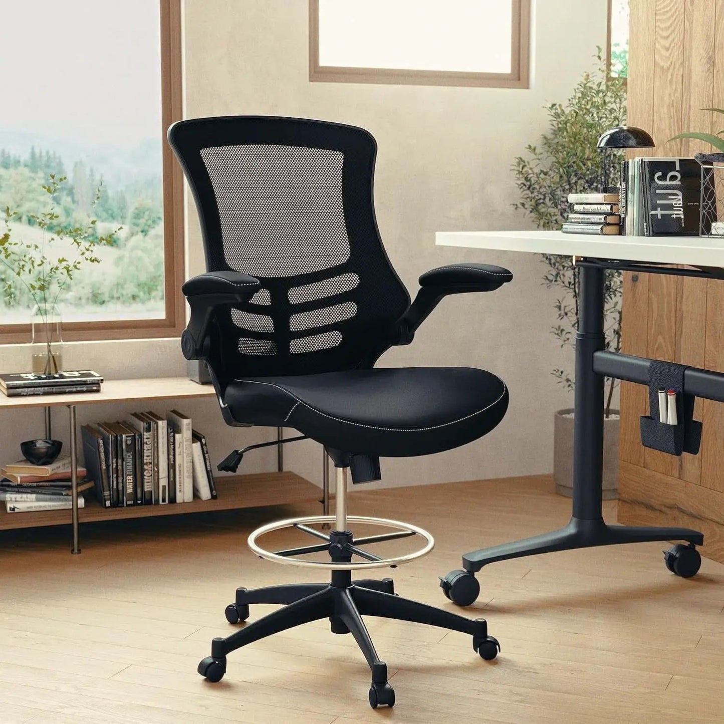 Kelista Mid Back Swivel Ergonomic Office Chair Black from PriceLows™
