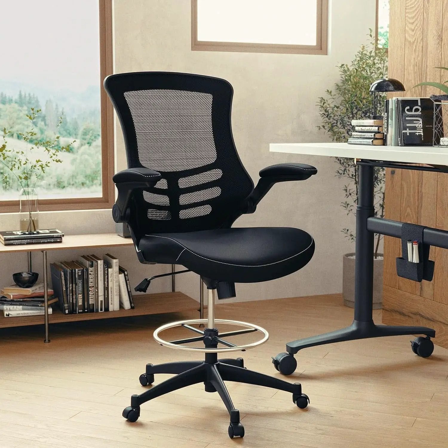 Kelista Mid Back Swivel Ergonomic Office Chair Black from PriceLows™