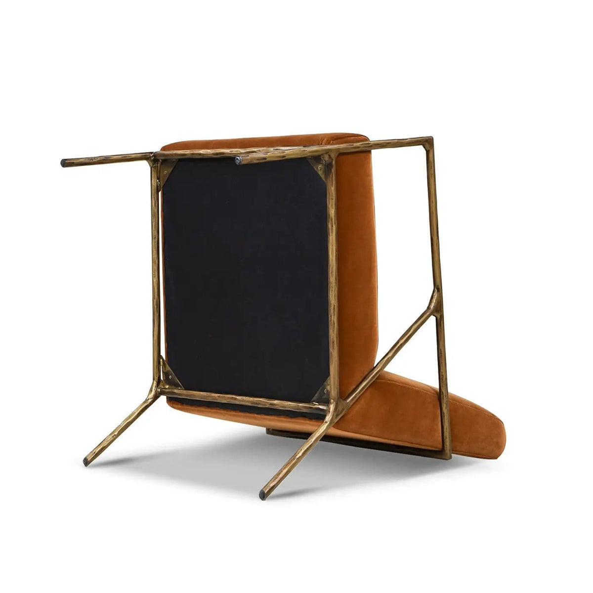 Aerin Hammered Brass Upholstered Accent Arm Chair | 2 Pieces | Iron & Metal | Living Room