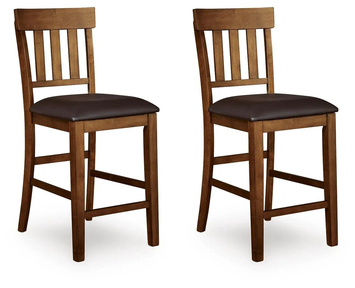 Upholstered Barstools | Faux Leather | 25 Inch Seat Height | Set Of 2