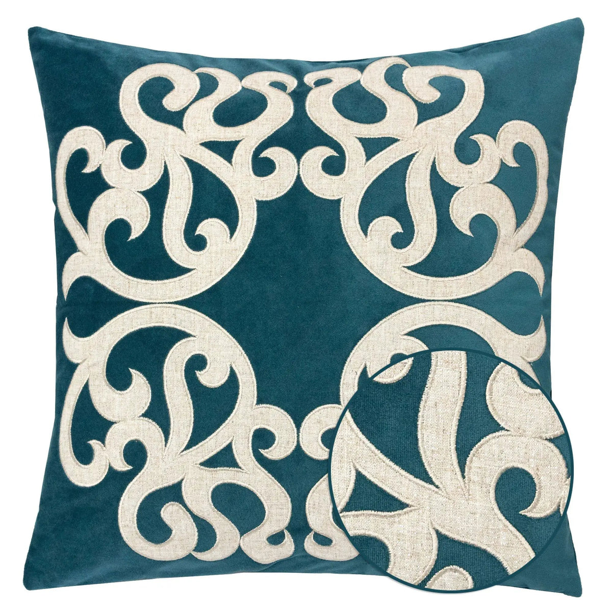 Pillow Cover | Vintage Vine Pattern | Hidden Zipper | Matching Back