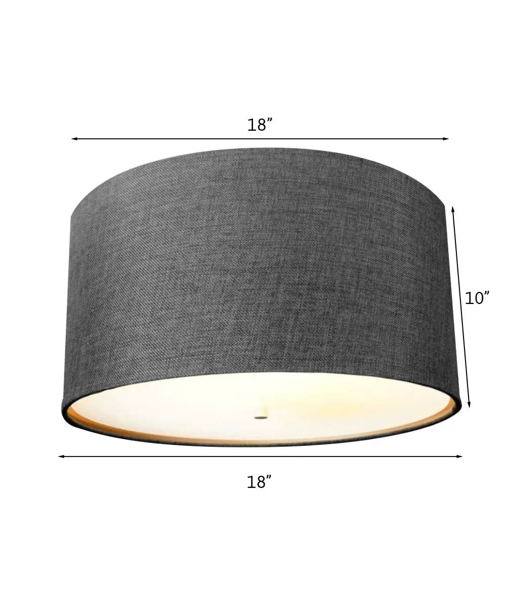 Flush Mount Conversion Kit | 18 Inch | Granite Gray Burlap | Shallow Drum