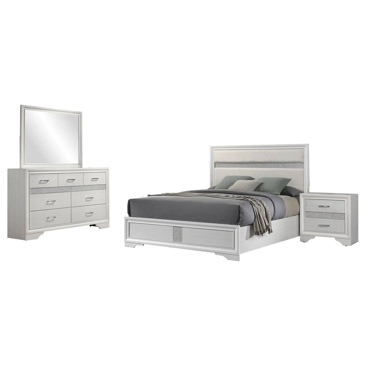 Miranda 4-piece Full Bedroom Set (Style 2) | 4-Piece Set | Bedroom Furniture | White