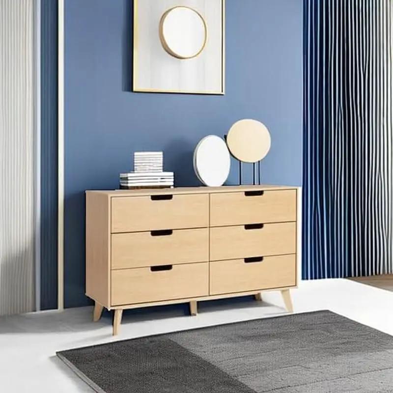 Mid-Century Modern 6-Drawer Dresser, 52 Inch Width from PriceLows™
