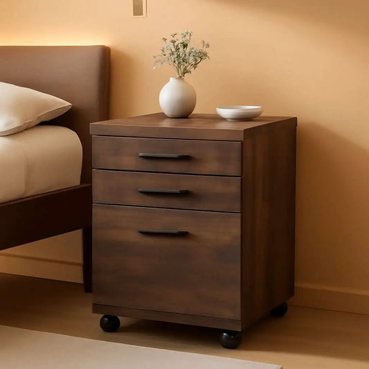 I 7400 Rolling File Cabinet 3 Drawer Brown Laminate from PriceLows™