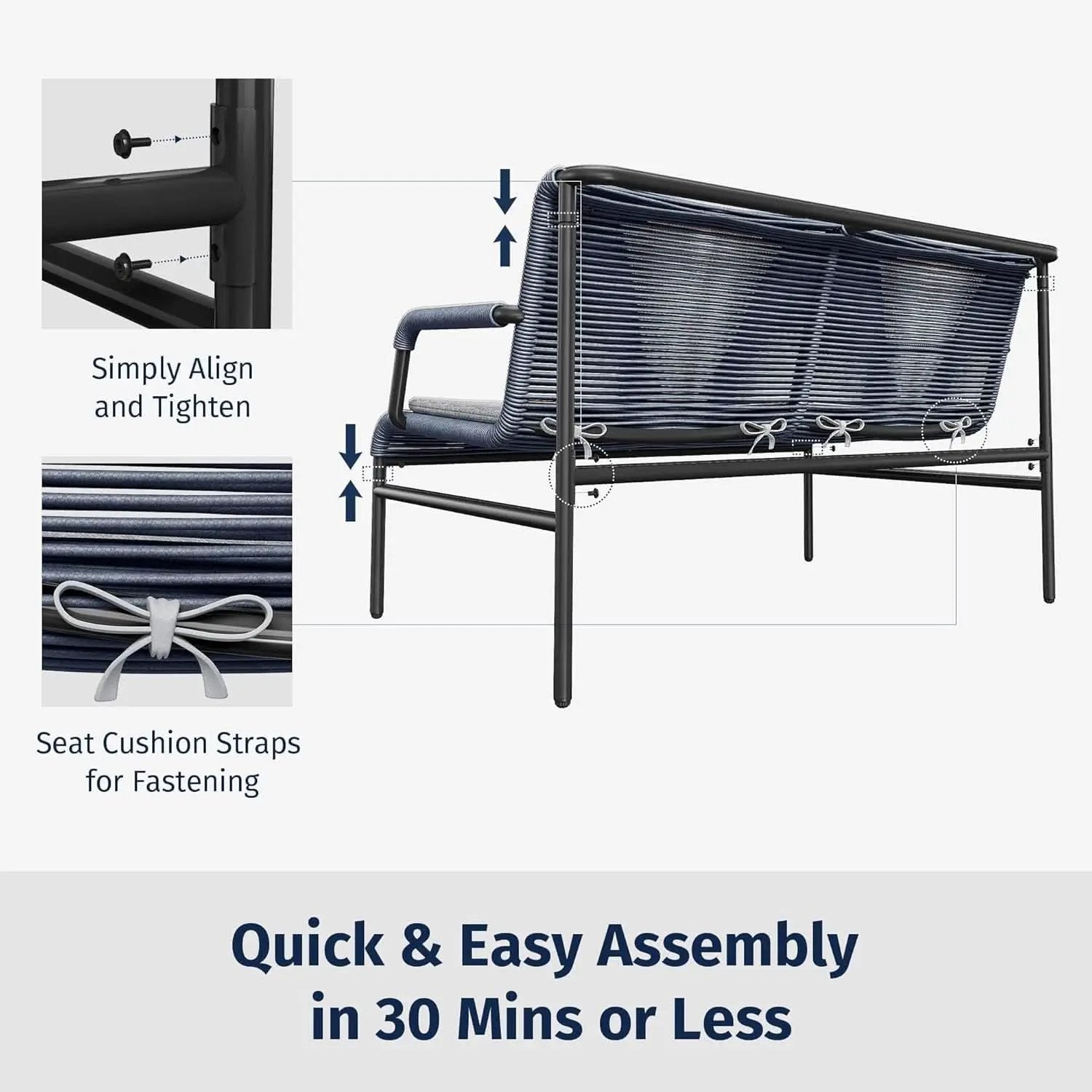 Modern Four Piece Patio Furniture Set with Comfortable Cushions from PriceLows™