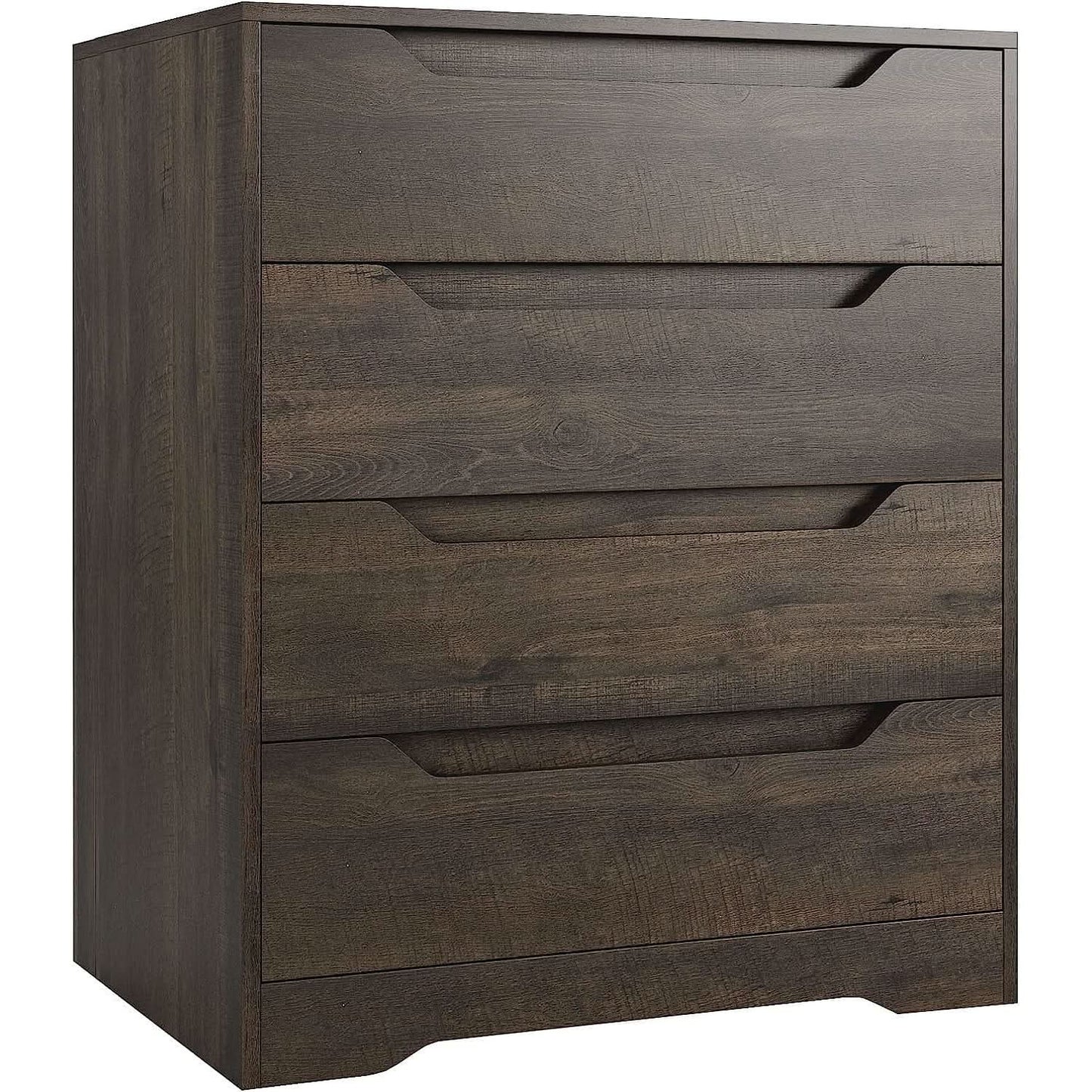 Modern 4 Drawer Dresser Walnut Finish For Bedroom Storage from PriceLows™