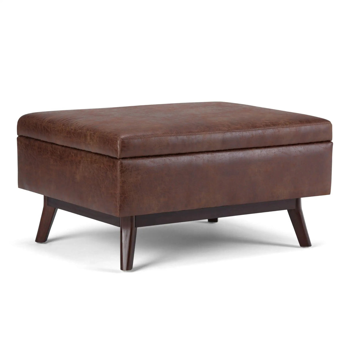 Storage Ottoman | Rectangular Design | Solid Wood Frame | Lift Top