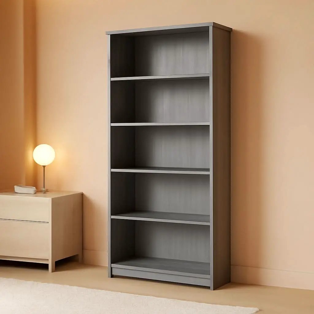 Bush Furniture Cabot Tall 5 Shelf Bookcase Modern Gray from PriceLows™