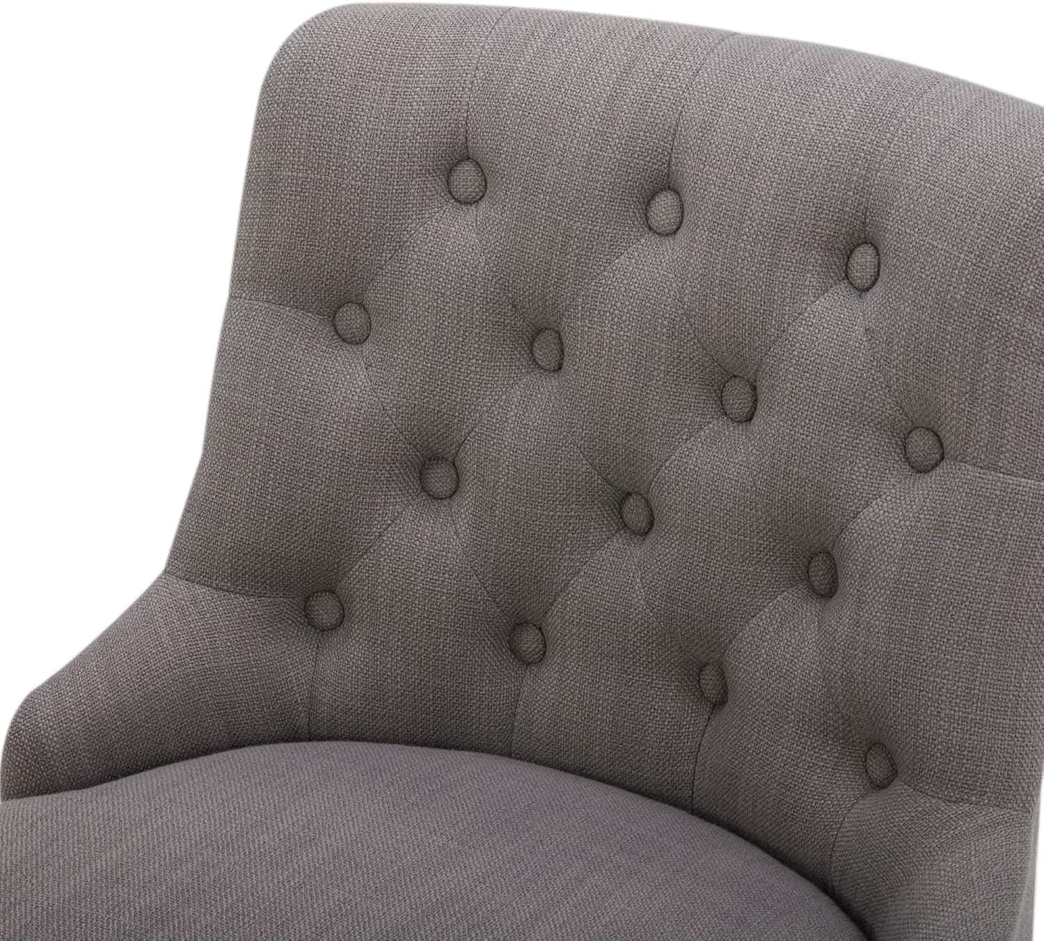 Flint Grey Upholstered Swivel Bar Stool 26 Inch Set Of 2 from PriceLows™
