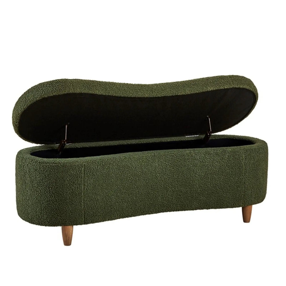 Flip Top Storage Bench | Curved Front Straight Back | Soft Close Hinges | 48 Inch Width