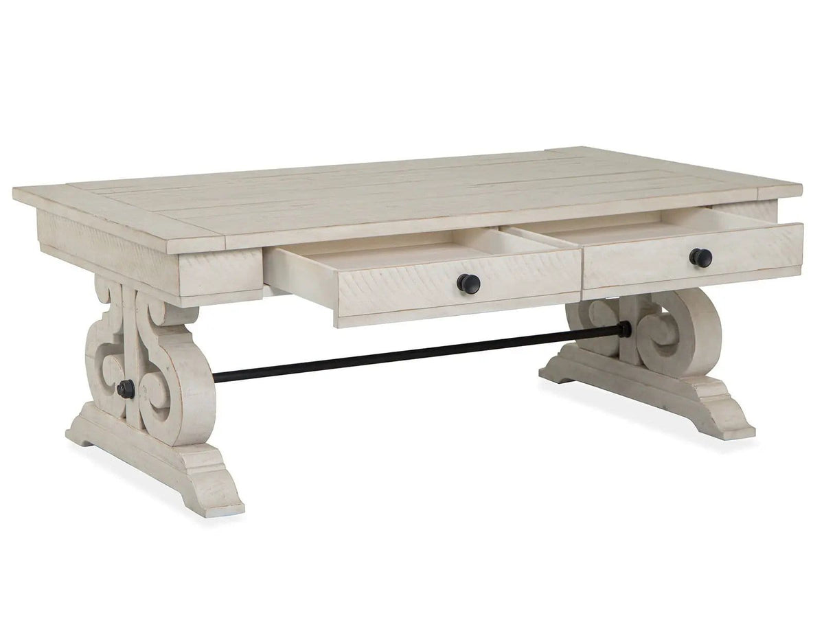 Bronwyn Rectangular Cocktail Table | 30 x 50 x 19 in | Metal & Brass | Alabaster