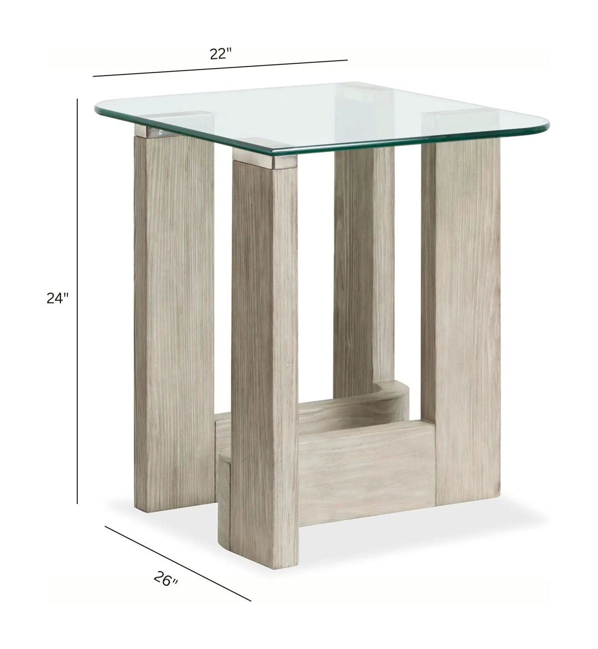 Bartlett Rectangular End Table | Smokey Pine Finish | Modern Contemporary Style | 26 Inch Width