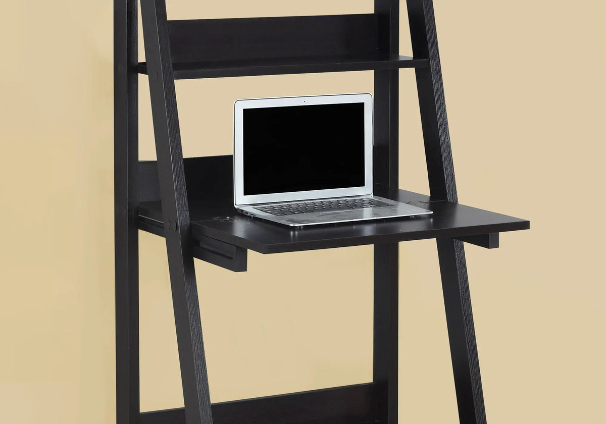 Ladder Style Leaning Desk | 61 Inch Height | Closed Storage Area | Storage Shelves