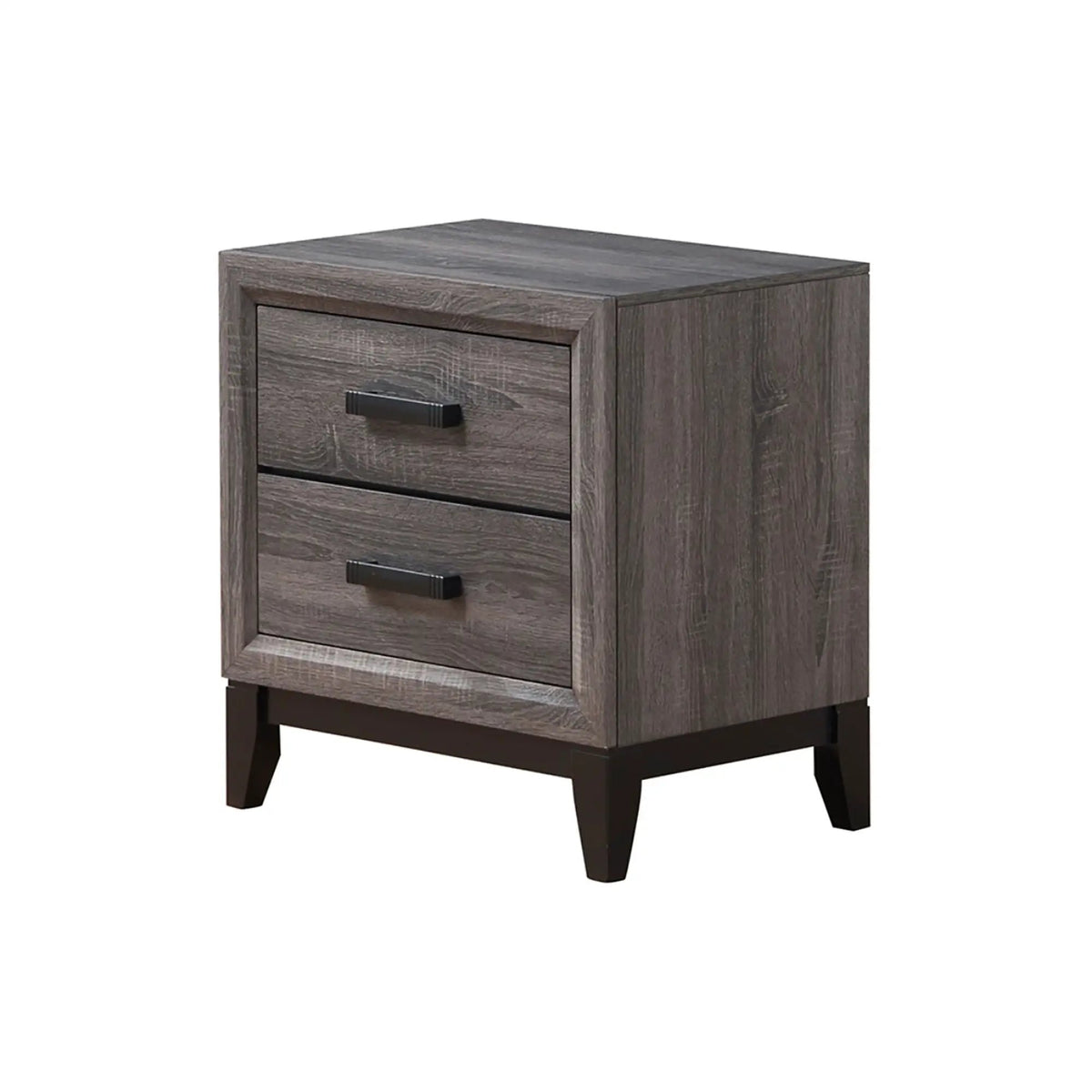 Mirage Nightstand | Sleek Foil Finish | Two Spacious Drawers | Modern Bedroom Storage